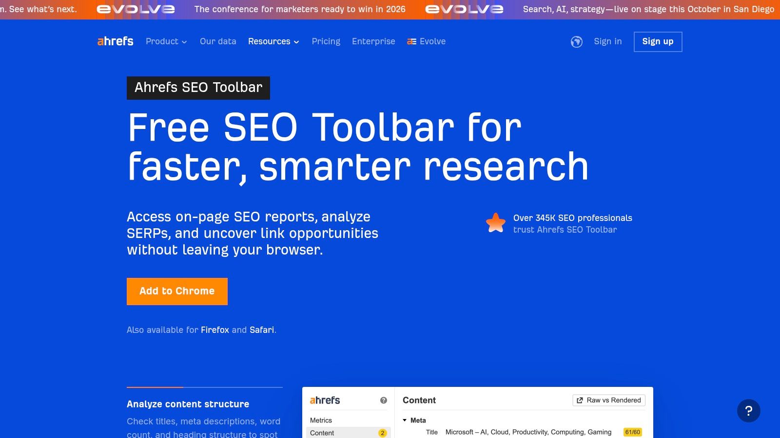 Ahrefs — SEO Toolbar