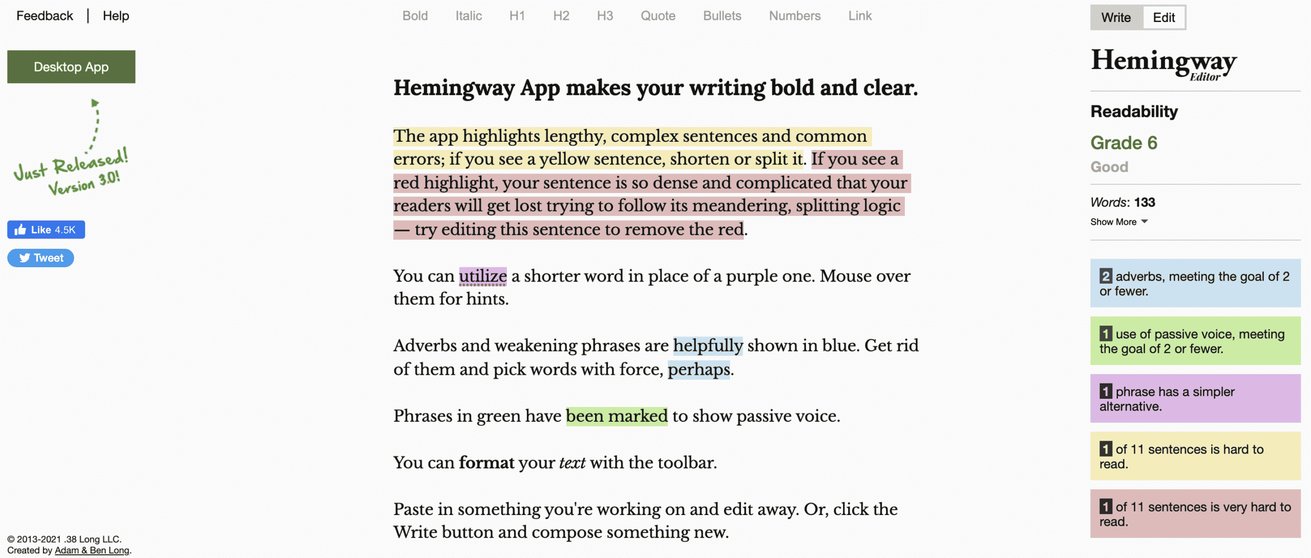 hemingway app